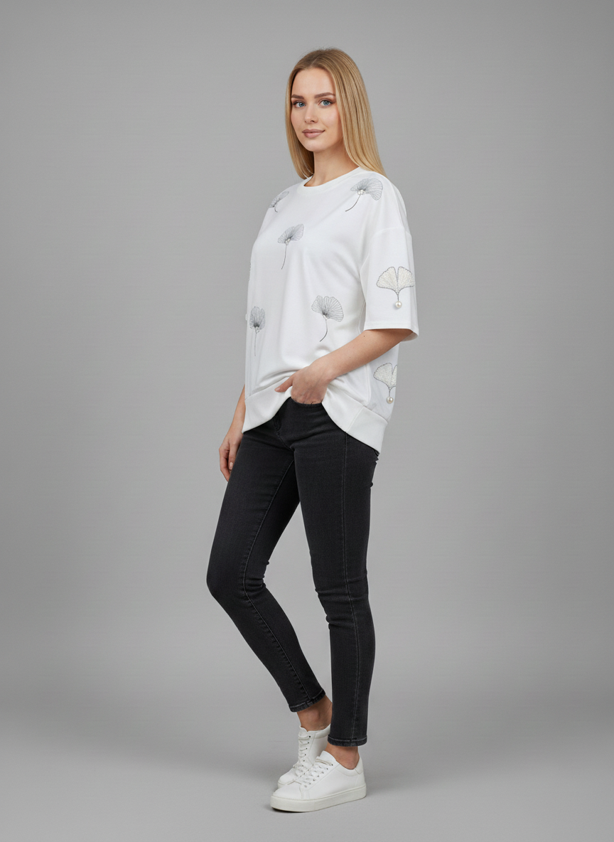 Pearl Petal Oversized Tee
