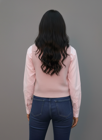 Pastel Button Layered Top