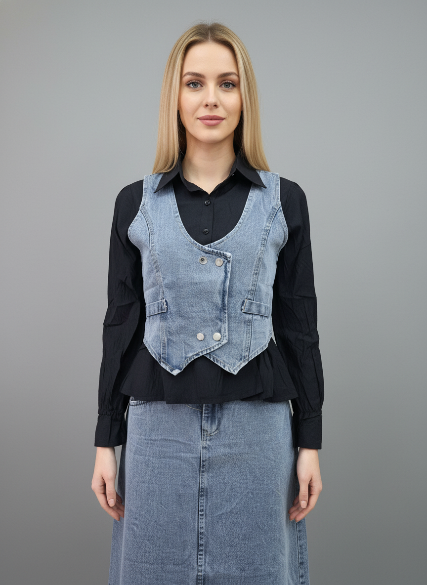 Denim Vest Skirt Co-Ord