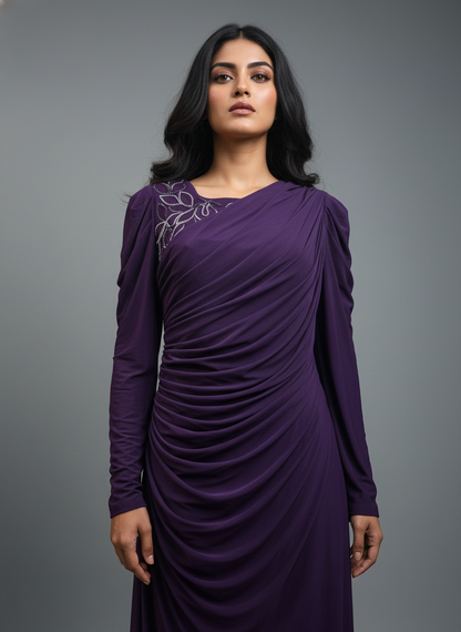 Bloomed Shoulder Royal Gown