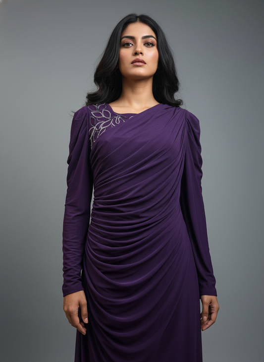 Bloomed Shoulder Royal Gown