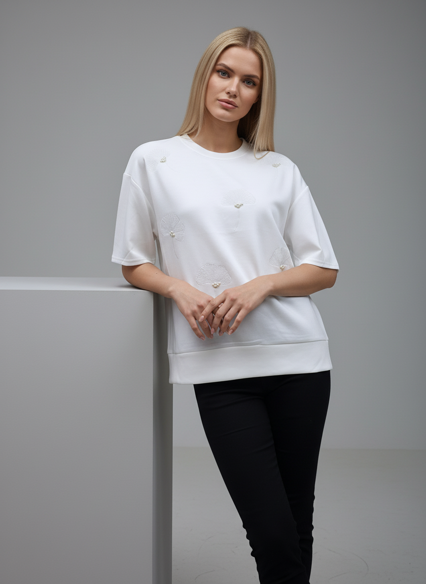 Pearl Petal Oversized Tee