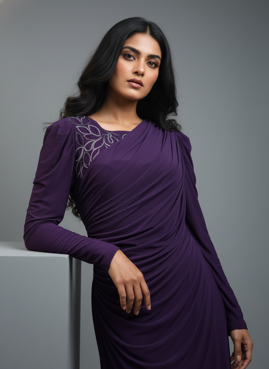 Bloomed Shoulder Royal Gown