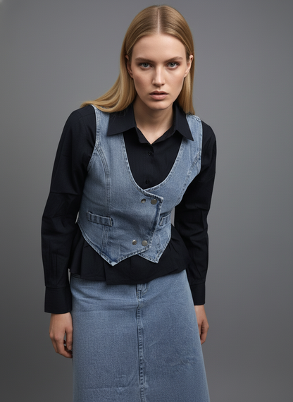 Denim Vest Skirt Co-Ord