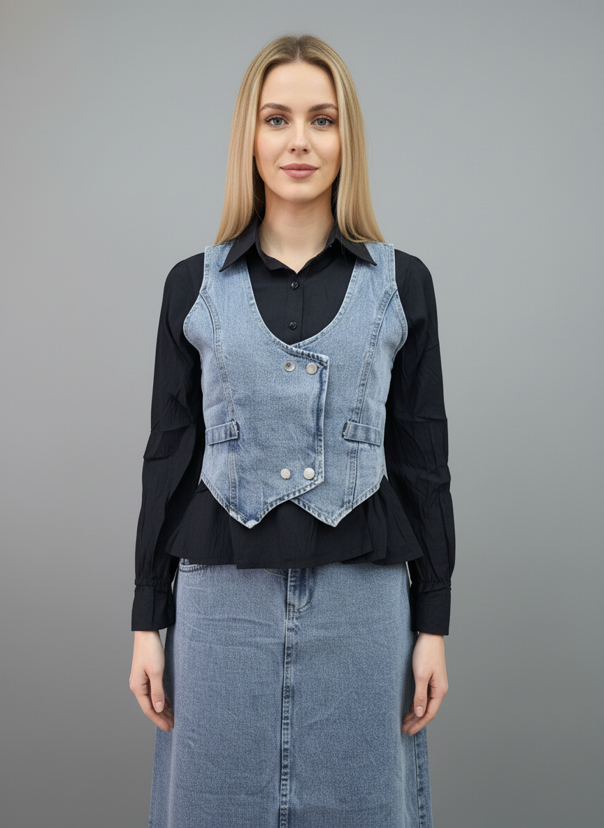 Denim Vest Skirt Co-Ord