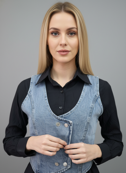 Denim Vest Skirt Co-Ord