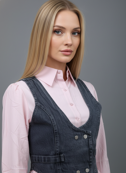Denim Vest Skirt Co-Ord